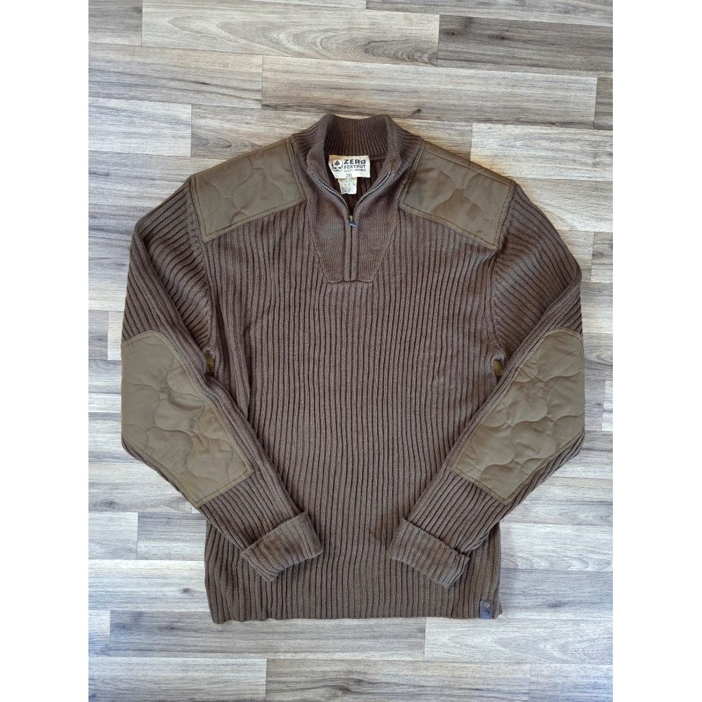 Zero Foxtrot Corps Woobie Pully Sweater 2XL Brown Quarter Zip Commando Military